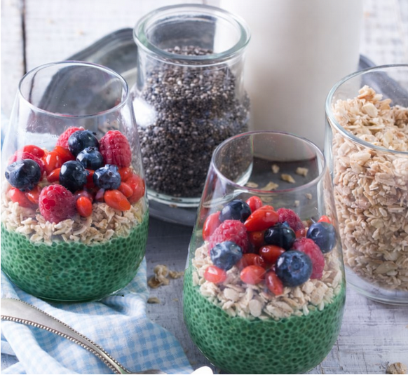 Pudding de chia spiruline